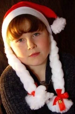 Bonnet De Noël Avec Tresses En Fourrure