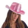 Chapeau Western à Paillettes Rose