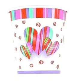 14 Gobelets Coeurs Et Rayures