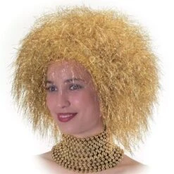 Perruque Disco Boule Lamée Or