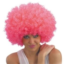 Perruque Bouclée Rose Clair