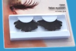 Faux Cils Plumes Noires Avec Colle