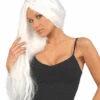 Perruque Longue Hippie Blanche