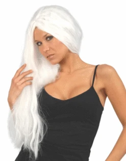 Perruque Longue Hippie Blanche