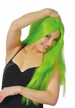 Perruque Longue Hippie Verte