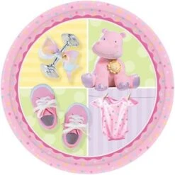 8 Assiettes Hippopotame Rose