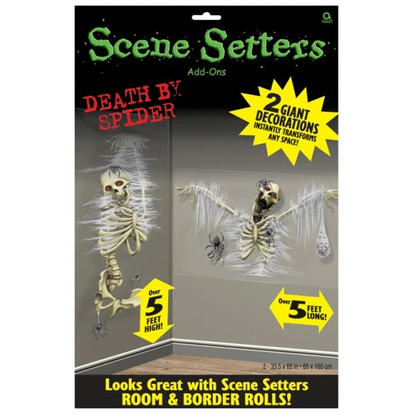 Pack De 2 Décorations Murales Squelettes Et Araignées 1 Pack De 2 Décorations Murales Squelettes Et Araignées