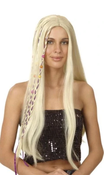 Perruque Hippie Blonde Avec Tresses 1 Perruque Hippie Blonde Avec Tresses