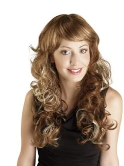 Perruque Luxe Lavable Méchée Et Bouclée