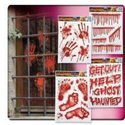 Décor Sanglant Halloween Pour Fenêtre