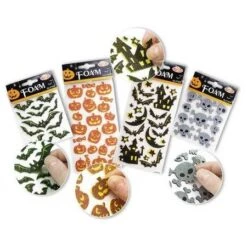 Stickers Halloween Pailletés Maison Hantée Et Squelette