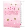 8 INVITATIONS BABY SHOWER ETOILE ROSE