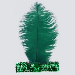 Bandeau Charleston à Paillettes Vert Brésil