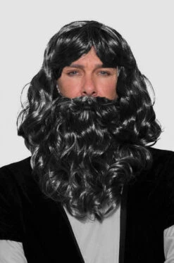 Perruque Et Barbe Roi Mage Noire