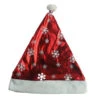 Bonnet De Noel Métallisé Rouge Avec Flocons