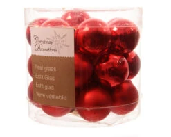 24 Mini Boules De Noel Rouges