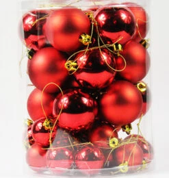 27 Mini Boules De Noel Rouges