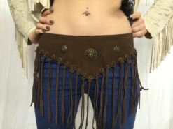 Ceinture à Franges Marron