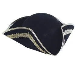 Chapeau Tricorne Pirate Ou Marquis Galons Dorés
