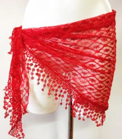 Châle De Danse Dentelle Lurex Rouge