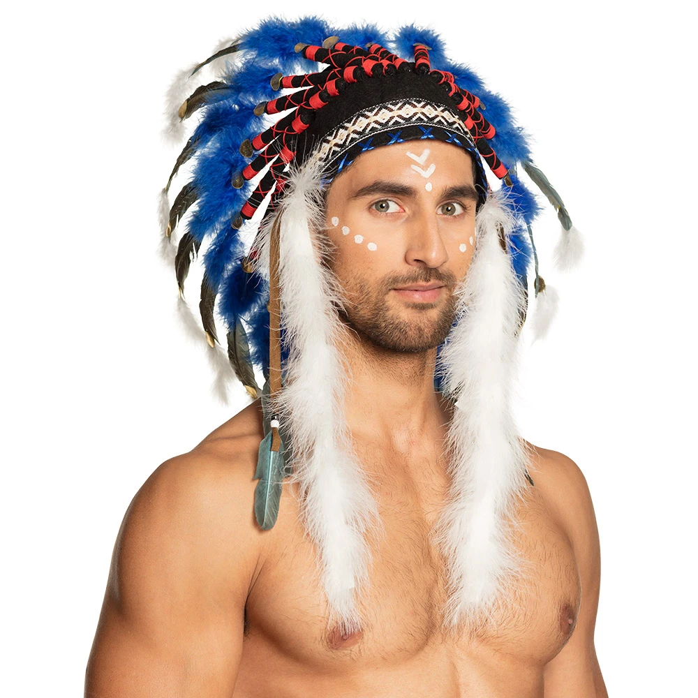 Coiffe Indienne Bleue 1 Coiffe Indienne Bleue