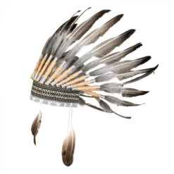 Coiffe Indienne Grise -Netbootic coiffe indien luxe 5