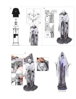 Squelette Géant Sur Pied Animé -Netbootic decoration squelette 240 cm animee 2