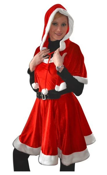Déguisement Mère Noël Avec Capuche 3 Déguisement Mère Noël Avec Capuche – Image 3
