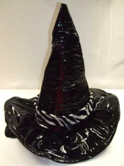 Chapeau De Sorcière En Vinyle Noir