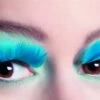 Faux Cils Turquoise En Plumes