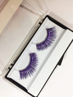 Faux Cils Disco Violets Avec Paillette