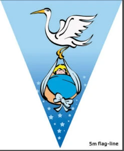 Guirlande Fanions Cigogne Pour Garçon