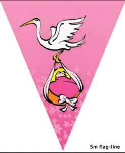 Guirlande Fanions Cigogne Pour Fille