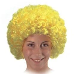 Perruque Pop Bouclée Jaune