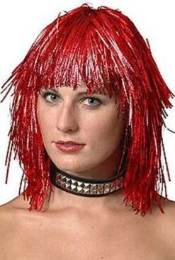 Perruque Lamée Rouge