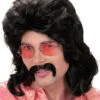 Perruque 118 218 Brune Avec Moustache