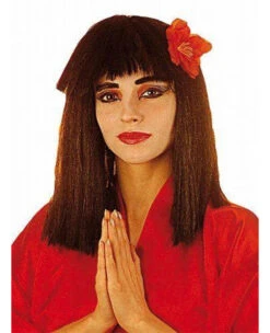 PERRUQUE CHINOISE AVEC FLEUR