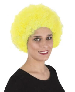 PERRUQUE POP JAUNE FLUO