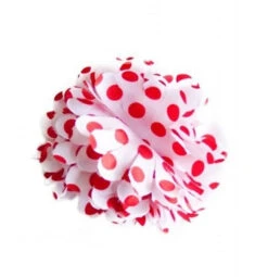 Pince Chouchou Fleur Blanche à Pois Rouge