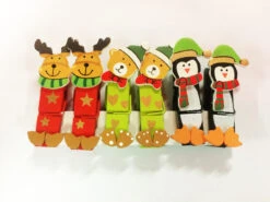 6 Pinces à Linge Thème Noel
