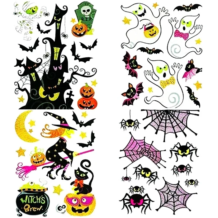 4 PLACHES DE STICKERS HALLOWEEN 1 4 PLACHES DE STICKERS HALLOWEEN