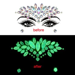 Stickers Strass Bijou De Peau Autocollant Glow -Netbootic stickers strass visage 16
