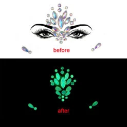 Stickers Strass Bijou De Peau Autocollant Glow -Netbootic stickers strass visage 17
