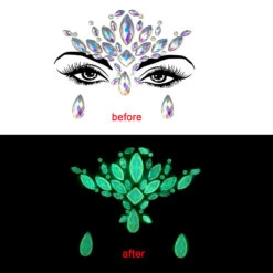 Stickers Strass Bijou De Peau Autocollant Glow -Netbootic stickers strass visage 23