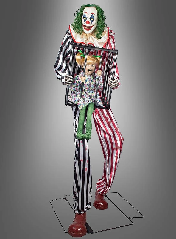 Automate Clown Maléfique Géant Avec Cage 2 Automate Clown Maléfique Géant Avec Cage – Image 2