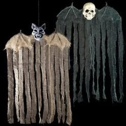 Suspension Halloween Ailée Tête De Mort