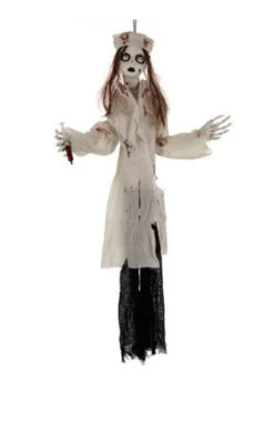 Suspension Infirmière Zombie Animée 90 Cm
