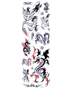 Tatouages Temporaires Thème Dragons