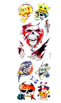 Tatouages Temporaires Thème Squelettes