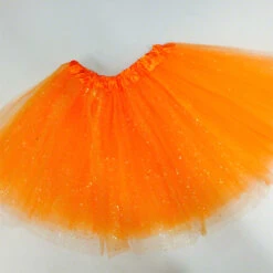 Jupe Tutu En Tulle Pailleté Orange 40cm